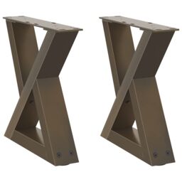 Berkfield Home Coffee Table Legs 2 pcs Natural Steel 40x(30-31.3) cm Steel in Brown - thumbnail 2
