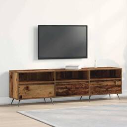 Berkfield Home TV Cabinet Old Wood 150x30x44, 5 cm Engineered Wood in Brown - thumbnail 2