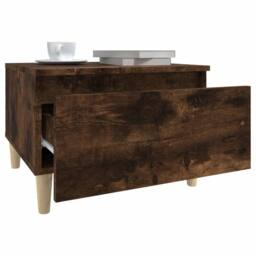 Berkfield Home Side Table Smoked Oak 50x46x35 cm Engineered Wood in Brown - Size: 50 x 46 x 35 cm - thumbnail 5
