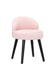 Living and Home Pink Velvet Low Back Dressing Footstool with Solid Wood Legs - thumbnail 3