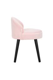 Living and Home Pink Velvet Low Back Dressing Footstool with Solid Wood Legs - thumbnail 4