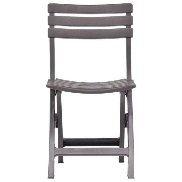 Berkfield Home Durable Folding Garden Chairs 2 pcs Plastic Mocha in Dark Brown - image 1