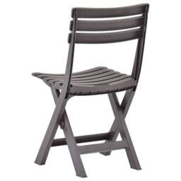 Berkfield Home Durable Folding Garden Chairs 2 pcs Plastic Mocha in Dark Brown - thumbnail 5
