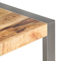 Berkfield Home Coffee Table 110x60x40 cm Rough Mango Wood in Grey - Size: 110 x 60 x 40 cm - thumbnail 4
