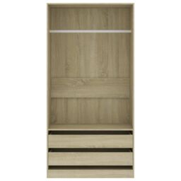 Berkfield Home Wardrobe Sonoma Oak 100x50x200 cm Engineered Wood in Brown - Size: 100 x 50 x 200 cm - thumbnail 3