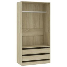 Berkfield Home Wardrobe Sonoma Oak 100x50x200 cm Engineered Wood in Brown - Size: 100 x 50 x 200 cm - thumbnail 2