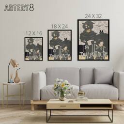 "Artery8 Poster for the Revue Blanche Journal Bonnard Black Framed Canvas Art in Grey - Size: W24"" x H32""" - thumbnail 4