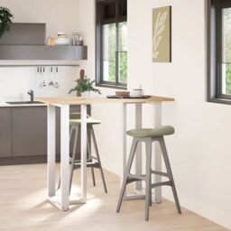 Berkfield Home Bar Table Legs T-Shaped¬†2 pcs White 60x35x(110-111) cm Steel - thumbnail 2