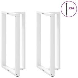 Berkfield Home Bar Table Legs T-Shaped¬†2 pcs White 60x35x(110-111) cm Steel - thumbnail 3