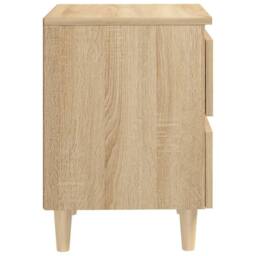 Berkfield Home Sturdy Bed Cabinet with Solid Pinewood Legs Sonoma Oak 40x35x50 cm in Light Brown - Size: 40 x 35 x 50 cm - thumbnail 4