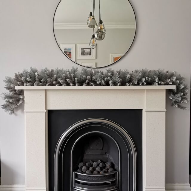 Samuel Alexander 1.8m (6ft) Silver Christmas Garland with Glitter Tips - image 1