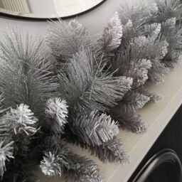 Samuel Alexander 1.8m (6ft) Silver Christmas Garland with Glitter Tips - thumbnail 3