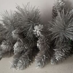 Samuel Alexander 1.8m (6ft) Silver Christmas Garland with Glitter Tips - thumbnail 4