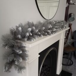 Samuel Alexander 1.8m (6ft) Silver Christmas Garland with Glitter Tips - thumbnail 2