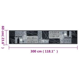 Berkfield Home Kitchen Rug Washable Wine Grey 60x300 cm Velvet - thumbnail 5