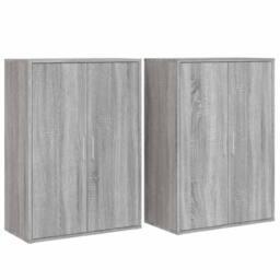 Berkfield Home Sideboards 2 pcs Grey Sonoma 60x31x84 cm Engineered Wood - Size: 60 x 31 x 84 cm - thumbnail 2
