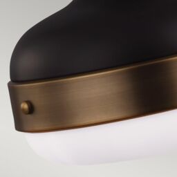Netlighting Cadence 2 Light Dome Ceiling Pendant Antique Brass Black E27 in Yellow - thumbnail 3