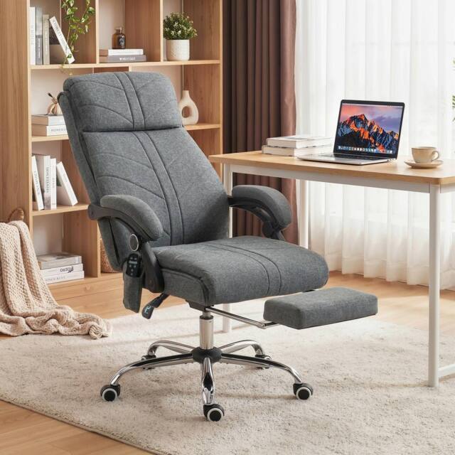 VINSETTO Vibration Massage Office Chair with Heat, Footrest in Grey by  Debenhams