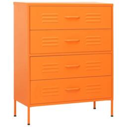 Berkfield Home Chest of Drawers Orange 80x35x101.5 cm Steel - thumbnail 1