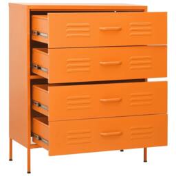 Berkfield Home Chest of Drawers Orange 80x35x101.5 cm Steel - thumbnail 7