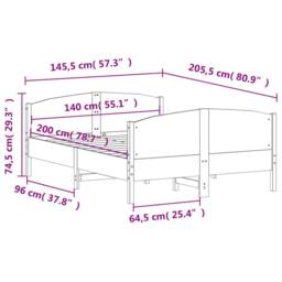 Berkfield Home Bed Frame without Mattress 140x200 cm Solid Wood Pine in Light Tan - thumbnail 9