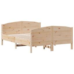 Berkfield Home Bed Frame without Mattress 140x200 cm Solid Wood Pine in Light Tan - thumbnail 6