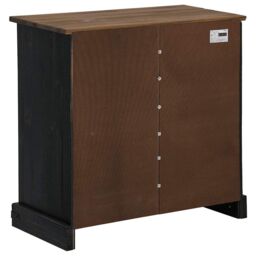 Berkfield Home Sideboard HALDEN with Sliding Door Black 80x40x80 cm Solid Wood - Size: 80 x 40 x 80 cm - thumbnail 6