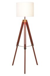 Orsina Tripod Floor Lamp With Brown Base, Adjustable Tall Standing Lamp, Modern Floor Lamp With Metal Struts