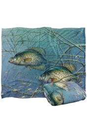 JQ Licensing Tangled Crappie Fishing Silky Touch Super Soft Throw Blanket 152 X 127 cm in White - thumbnail 2