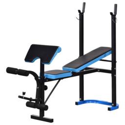 STILVORA Weight Bench with Adjustable Barbell Rack Black - thumbnail 5