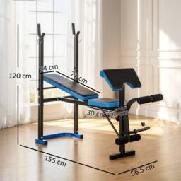 STILVORA Weight Bench with Adjustable Barbell Rack Black - thumbnail 4