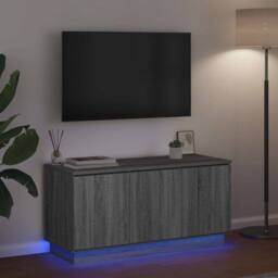 Berkfield Home TV Cabinet Grey Sonoma 100x38x49 cm Engineered Wood - Size: 100 x 38 x 49 cm - thumbnail 5