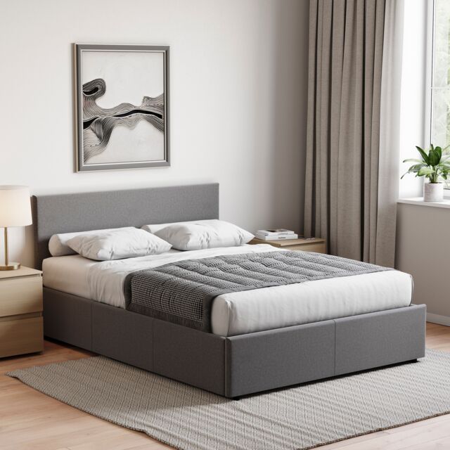 Home Discount Vida Designs Veronica Double Ottoman Bed Frame Velvet Fabric UKFR in Dark Grey - image 1