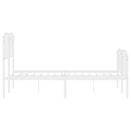 Berkfield Home Metal Bed Frame with Headboard & Footboard White 135x190 cm Double - thumbnail 6