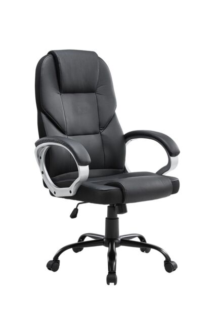Living and Home Swivel Gaming Office Chair with Casters in Black - image 1