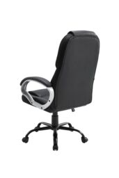 Living and Home Swivel Gaming Office Chair with Casters in Black - thumbnail 3