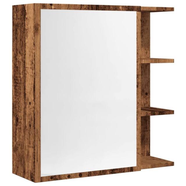 Berkfield Home Bathroom Mirror Cabinet Old Wood 62.5x20.5x64 cm Engineered Wood in Brown - image 1