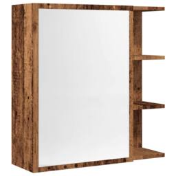 Berkfield Home Bathroom Mirror Cabinet Old Wood 62.5x20.5x64 cm Engineered Wood in Brown