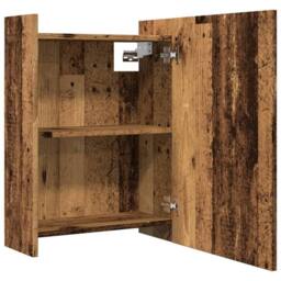 Berkfield Home Bathroom Mirror Cabinet Old Wood 62.5x20.5x64 cm Engineered Wood in Brown - thumbnail 5