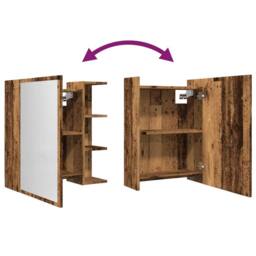 Berkfield Home Bathroom Mirror Cabinet Old Wood 62.5x20.5x64 cm Engineered Wood in Brown - thumbnail 8