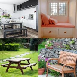Marco Paul Pack of 2 Cream Garden Bench Cushion Waterproof - thumbnail 6