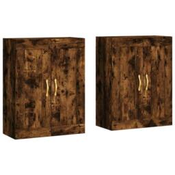 Berkfield Home Wall Mounted Cabinets 2 pcs Smoked Oak Engineered Wood in Brown - thumbnail 3