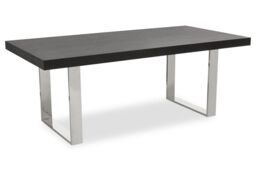 Orsina Classic Minimalist Design Dining Table, Spacious Kitchen Table, Luxe Lounge Table, Garden Table For Patio in Black - thumbnail 2