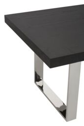 Orsina Classic Minimalist Design Dining Table, Spacious Kitchen Table, Luxe Lounge Table, Garden Table For Patio in Black - thumbnail 4