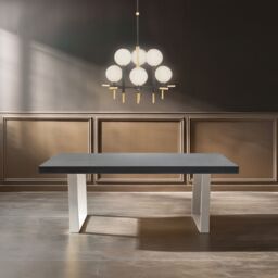 Orsina Classic Minimalist Design Dining Table, Spacious Kitchen Table, Luxe Lounge Table, Garden Table For Patio in Black - thumbnail 1