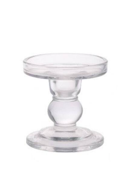 KDMD Clear Pillar Glass Candle Holder 8.7cm 3 Pack - image 1