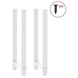 Berkfield Home Coffee Table Legs White 2 pcs 40x(110-111) cm Steel - thumbnail 3