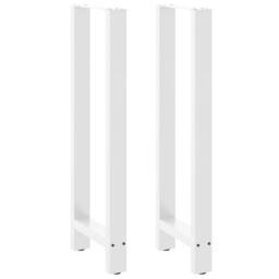 Berkfield Home Coffee Table Legs White 2 pcs 40x(110-111) cm Steel - thumbnail 1
