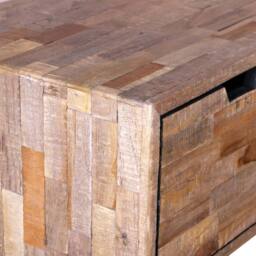 Berkfield Home Console Table with 3 Drawers Reclaimed Teak Wood in Brown - thumbnail 8