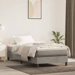Berkfield Home Bed Frame without Mattress Light Grey Single Velvet (UK/IE/FI/NO only) - thumbnail 1